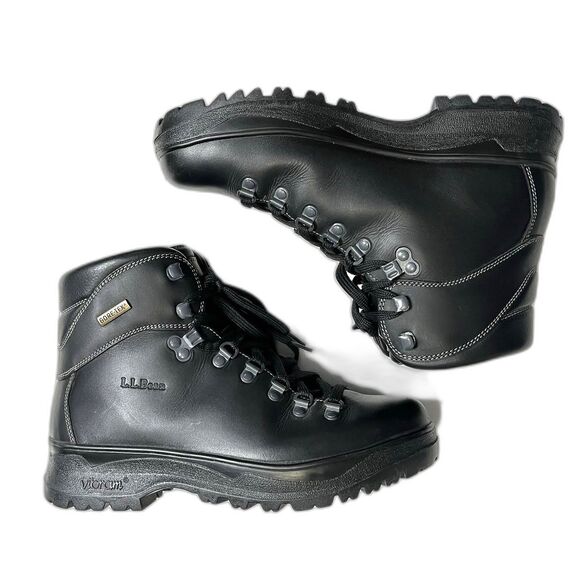 LL Bean Cresta Womens Brown Leather Gore-tex Vibram Sole Hiking Trail Boots 8.5 - Picture 3 of 9